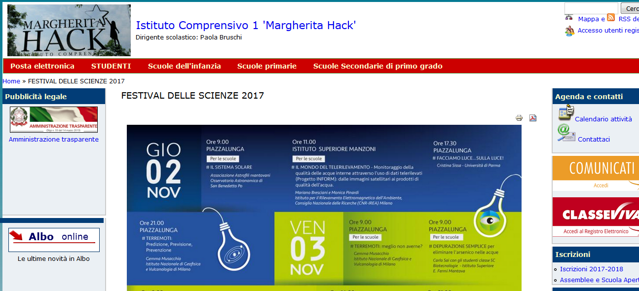 2017 10 28 Istituto Comprensivo 1 Margherita Hack festival scienze suzzara